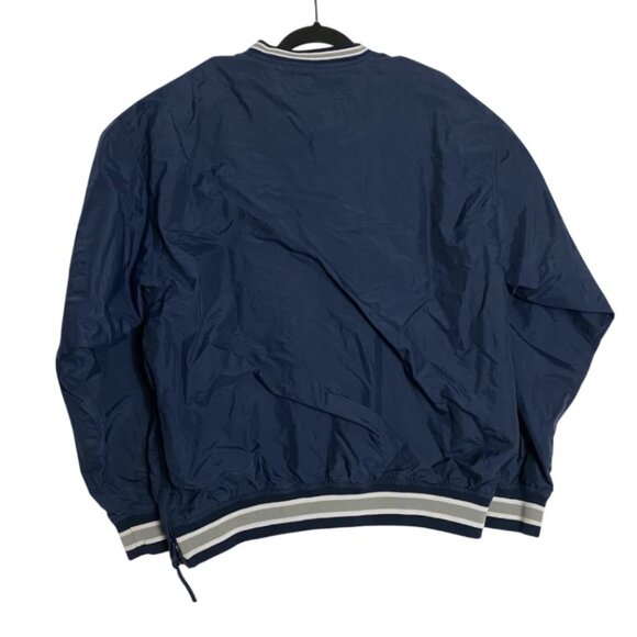 NFL New England Patriots Mens Blue Pullover Windbreaker Warmup Jacket Size Large - Picture 2 of 7